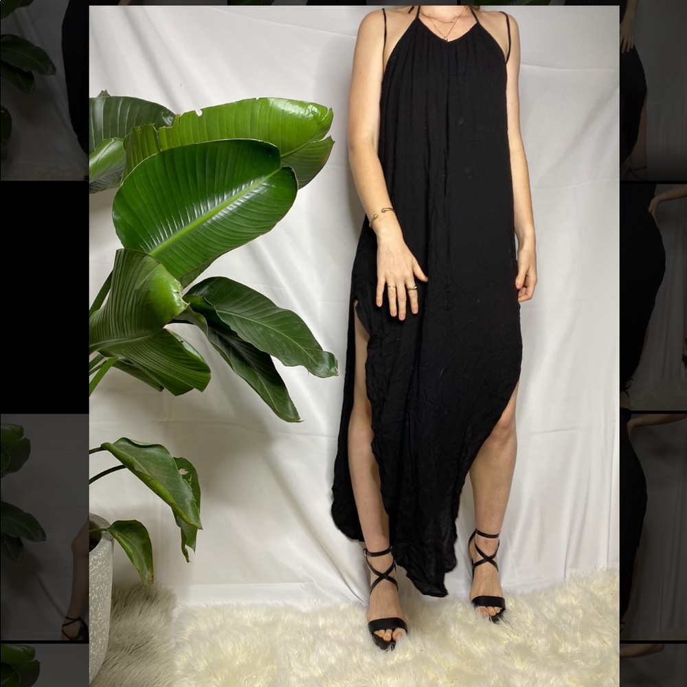 Black Strappy Maxi-Dress